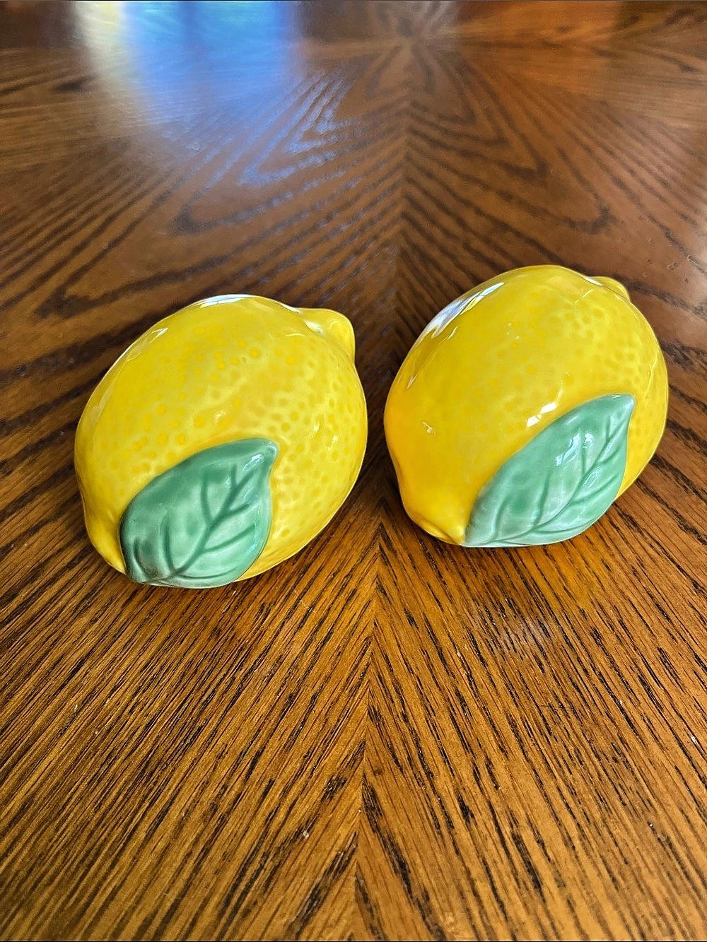 Lemon Shaped Ceramic Salt and Pepper Set